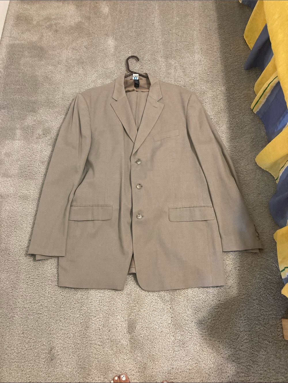 Claiborne Men's Light Taupe Three-Button Blazer